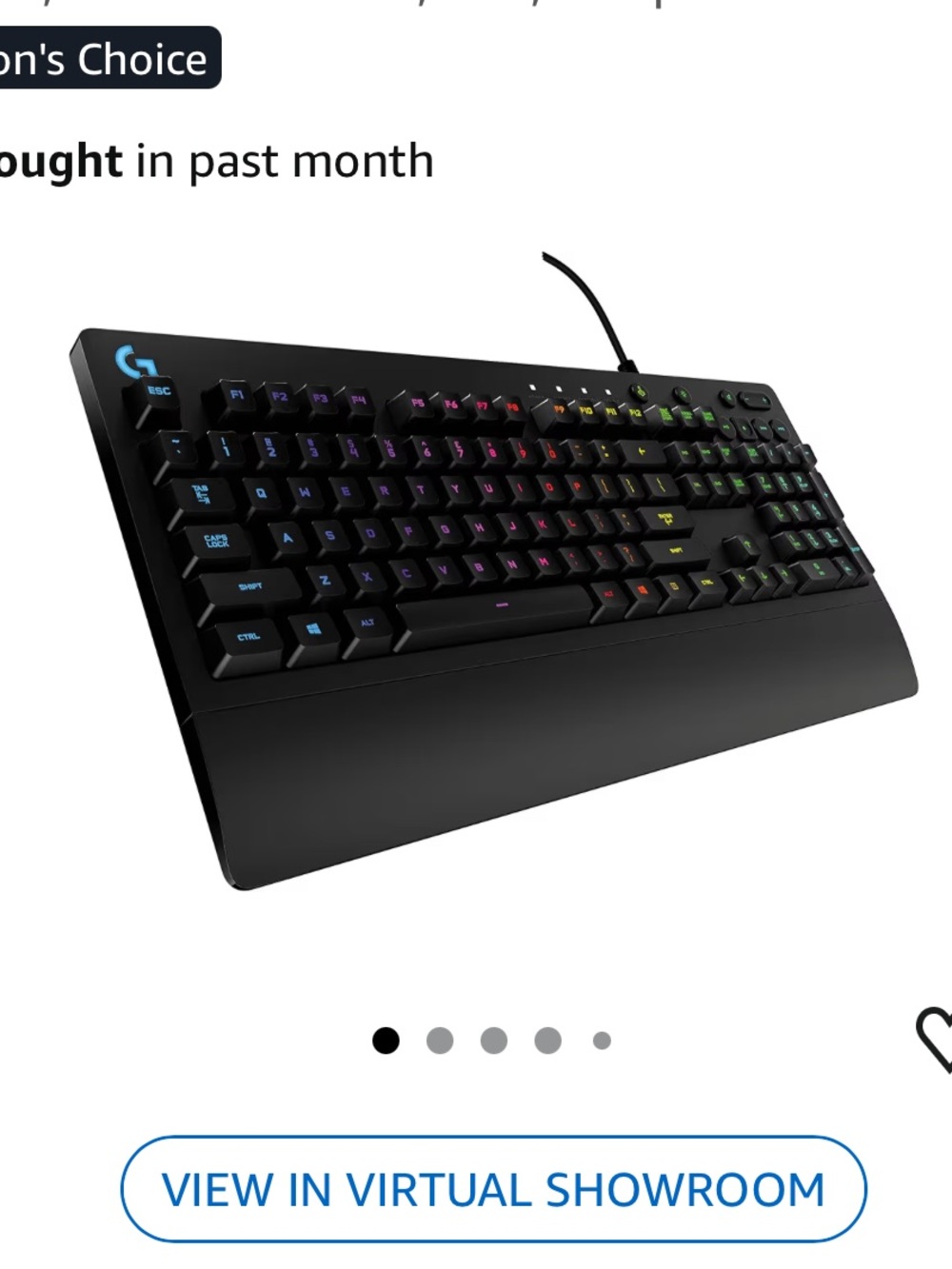 Logitech G213 Prodigy Black Wired Keyboard with Multicolor RGB Lighting